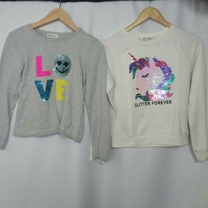 H&M Set of 2 Glitter Sweaters with Sequin Size 10-12